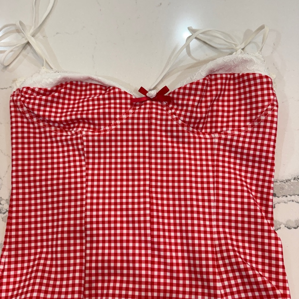 Edikted Red Gingham Chemise
